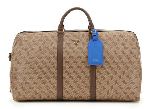 GUESS Milano Weekender Beige / Brown / Blue