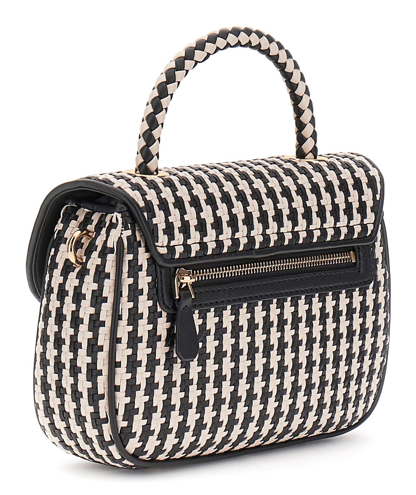 GUESS Mirema Top Handle Flap Bag Black Multi GUESS Mirema Top Handle Flap Bag Black Multi