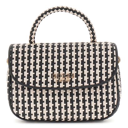 GUESS Mirema Top Handle Flap Bag Black Multi