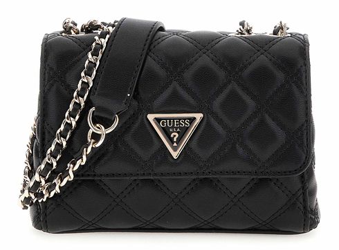 GUESS Giully II Mini Compound Convertible Flap Bag Black