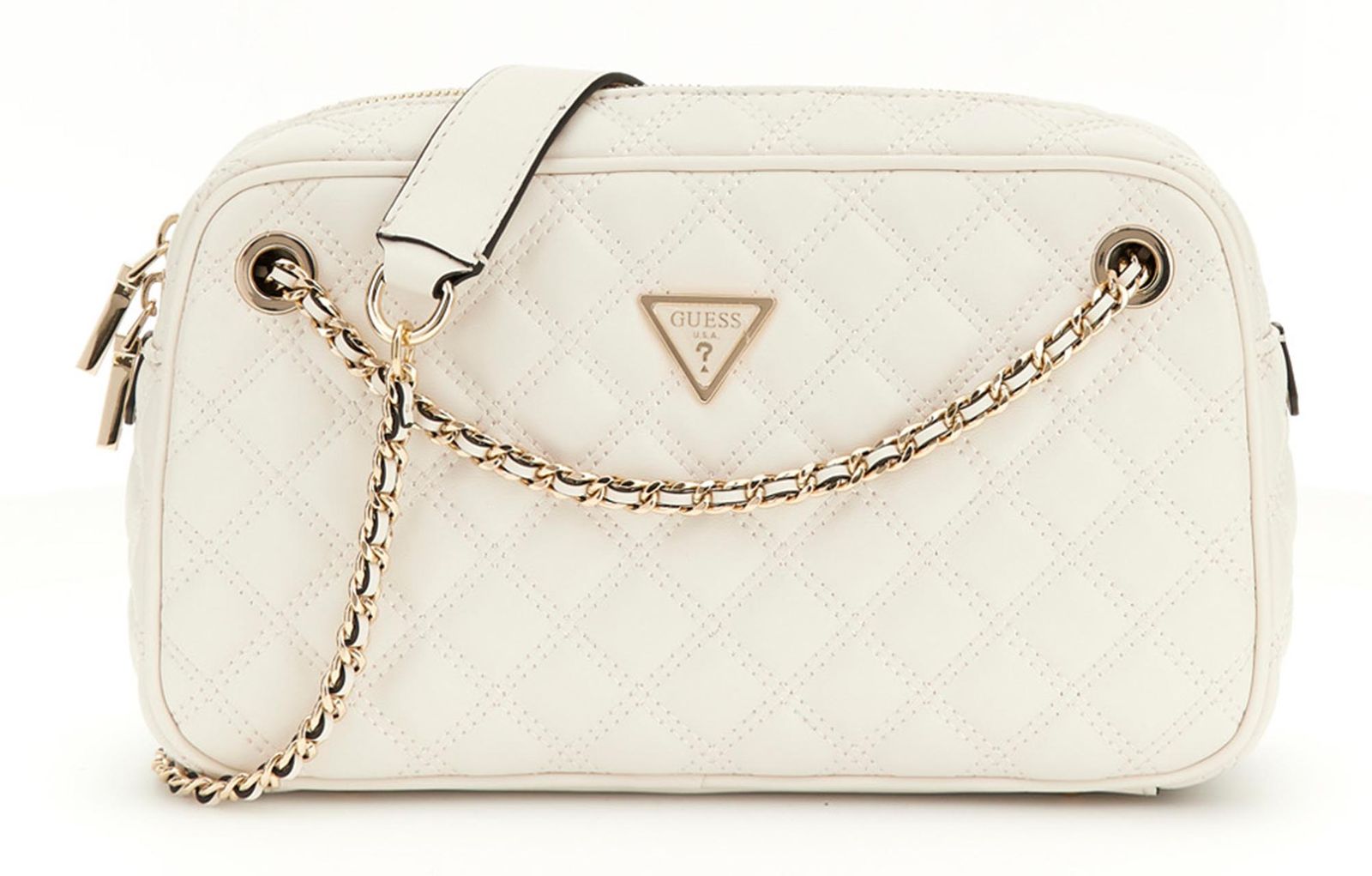 GUESS Giully II Shoulder Satchel Bag Cream White GUESS Giully II Shoulder Satchel Bag Cream White
