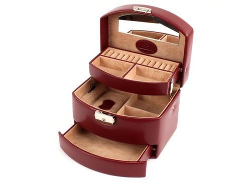 WINDROSE Merino Moda Jewellery Box Automatic Red