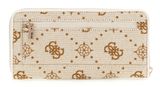 GUESS Neda SLG Large Zip Around Wallet L Cream White Logo