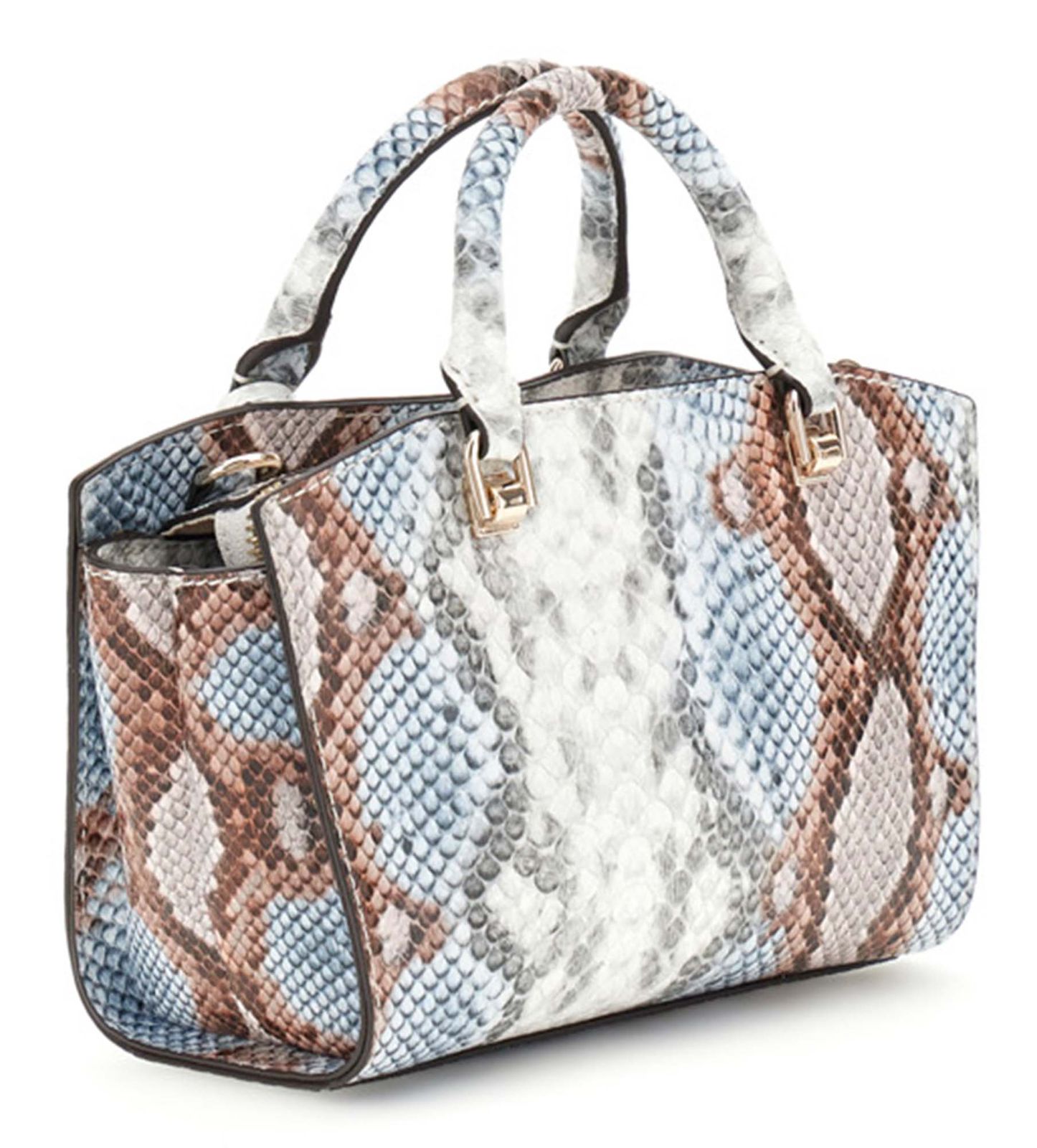 GUESS Queensland Mini Satchel Bag Misty Blue Multi GUESS Queensland Mini Satchel Bag Misty Blue Multi