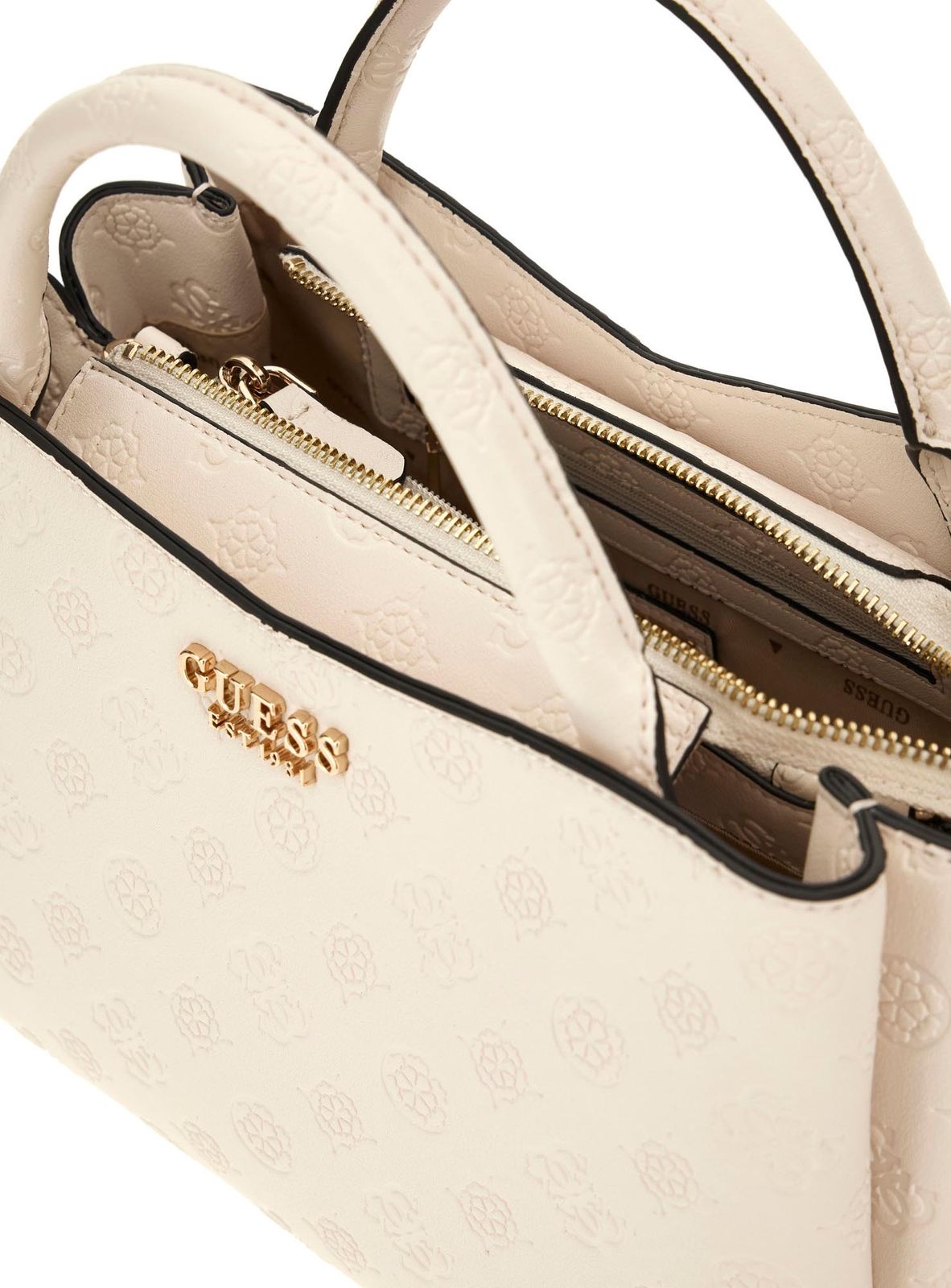 Portafoglio Medio GUESS Phoebe Con Cerniera, Colore Simply Taupe, In Poliuretano Con Dettagli Oro, Dimensioni 15,2 X 3,8 X 10,2 Cm