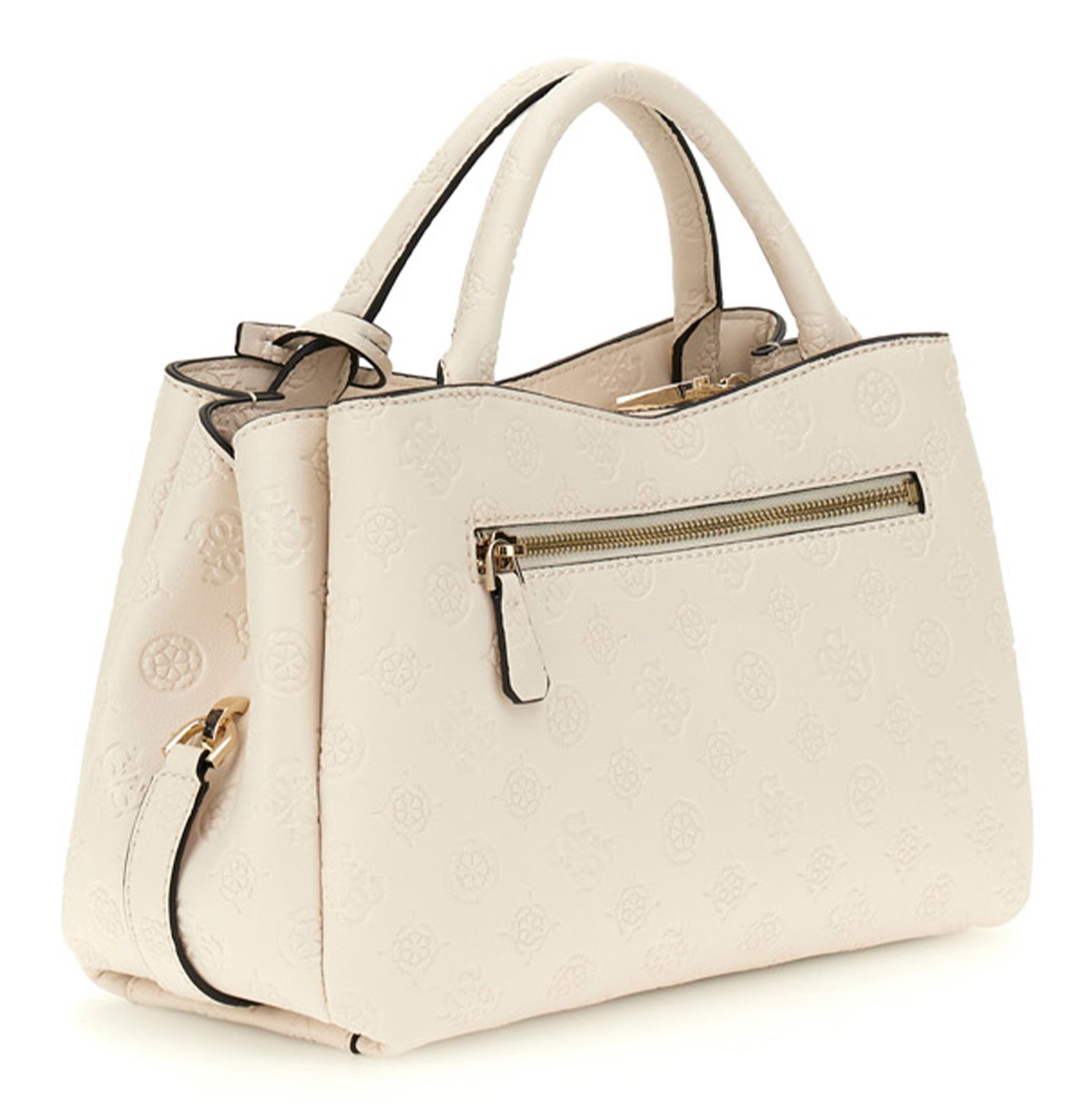 GUESS Phoebe Girlfriend Satchel Bag Creme White Logo GUESS Phoebe Girlfriend Satchel Bag Creme White Logo