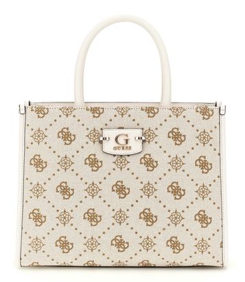 GUESS Neda 2 Compound Tote Bag Creme White Logo