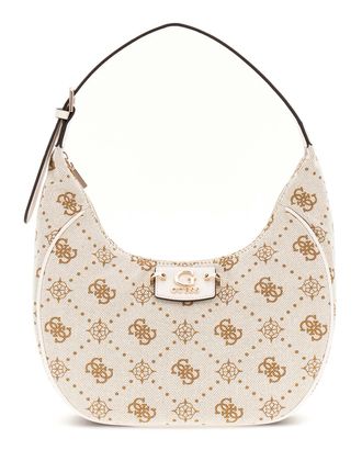 GUESS Neda Hobo Shoulder Bag Cream White Logo