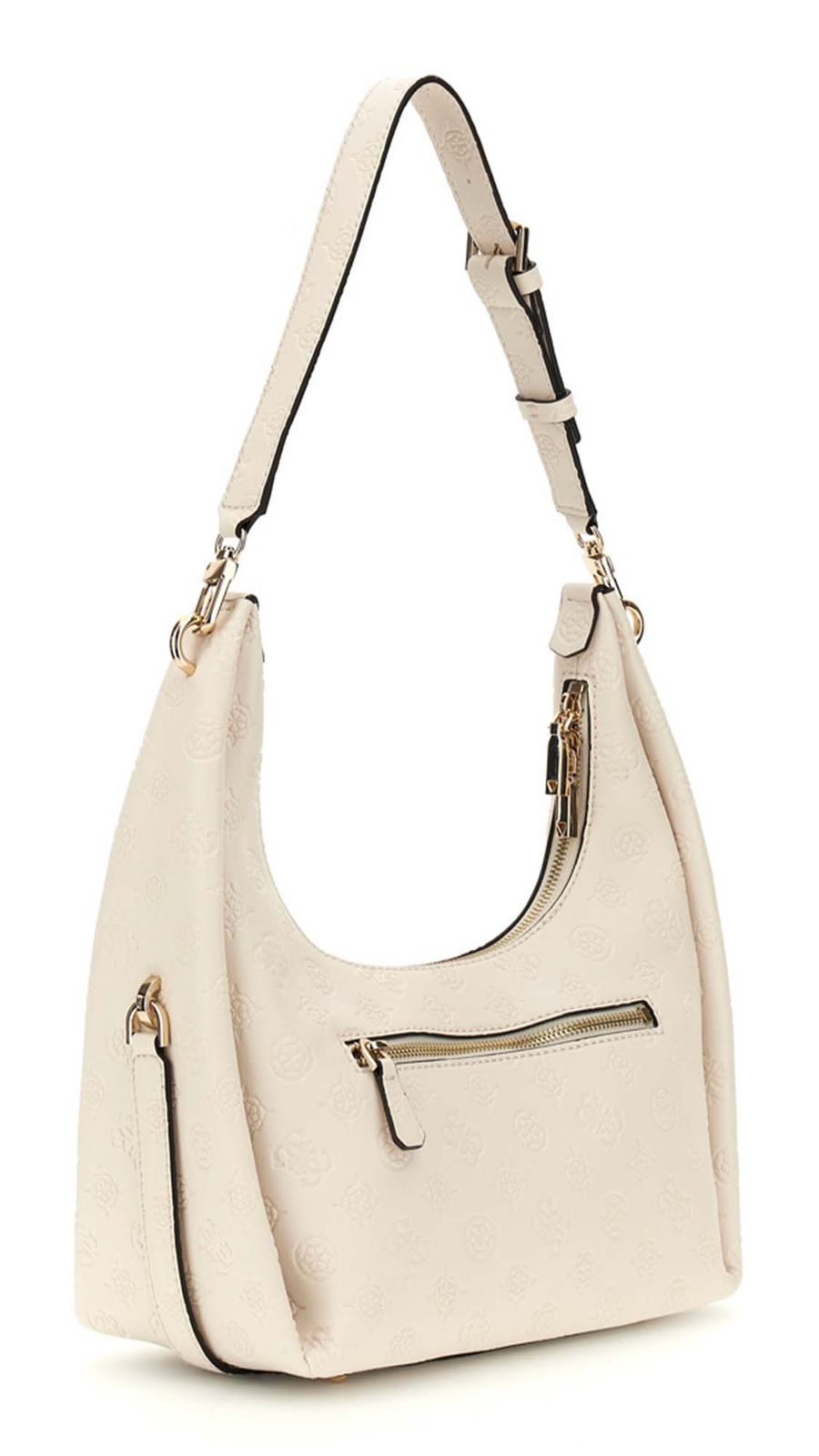 GUESS Phoebe Hobo Shoulder Bag Creme White Logo GUESS Phoebe Hobo Shoulder Bag Creme White Logo