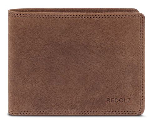 REDOLZ Leather Essentials Wallet Side Flap 8CC Brown