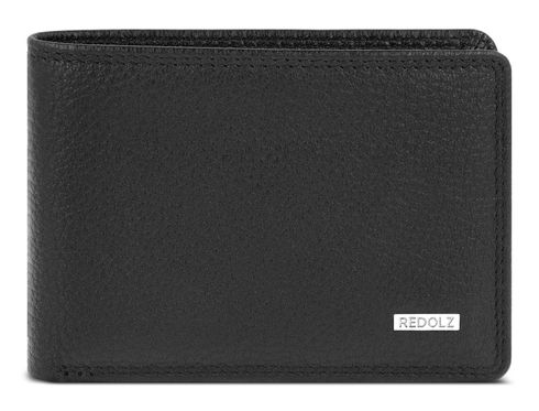 REDOLZ Leather Essentials 2 + 2 CC Coin Wallet S Black