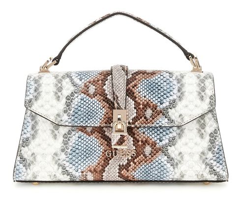 GUESS Queensland Top Handle Flap Bag Misty Blue Multi