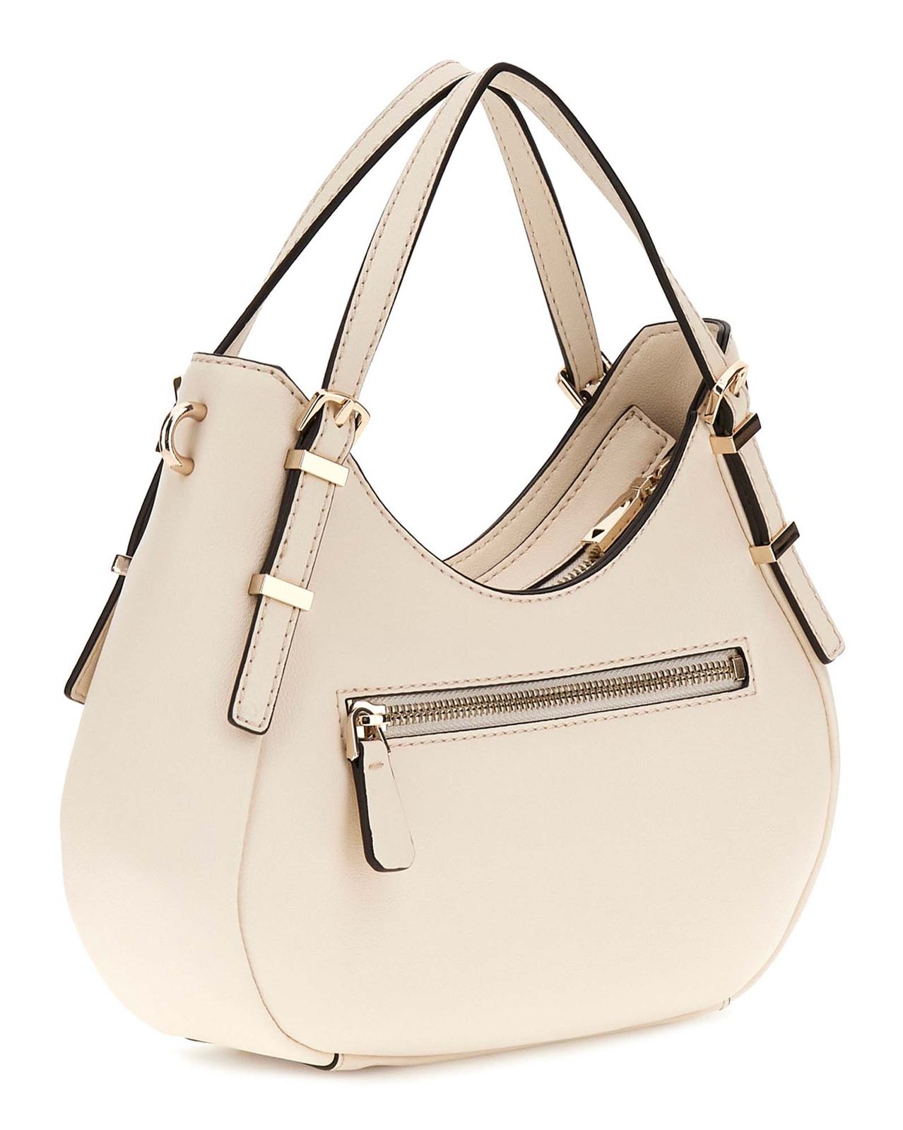 GUESS Lefia Small Satchel Bag Cream White GUESS Lefia Small Satchel Bag Cream White