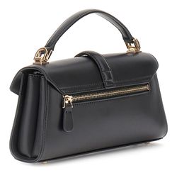 GUESS Queensland Borsa A Mano Top Handle: Borsetta In Poliuretano Nero Con Tracolla Regolabile E Scomparti