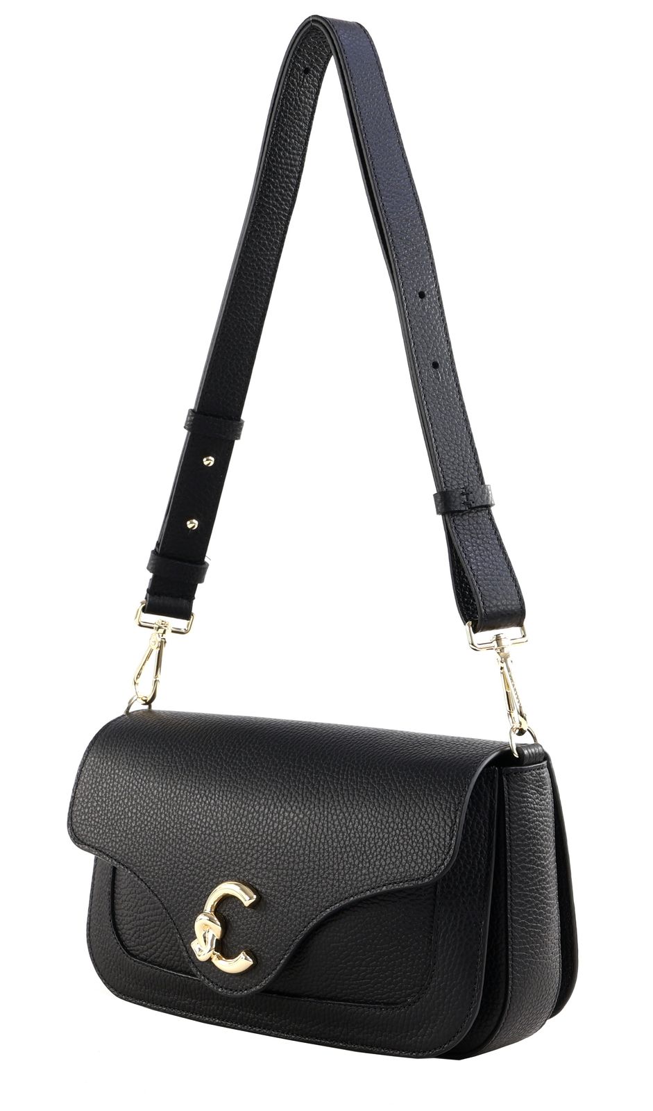 COCCINELLE C-Me Handbag Grainy Leather Noir COCCINELLE C-Me Handbag Grainy Leather Noir