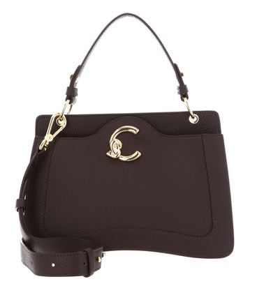 COCCINELLE C-Me Grained Leather Handbag Brunette