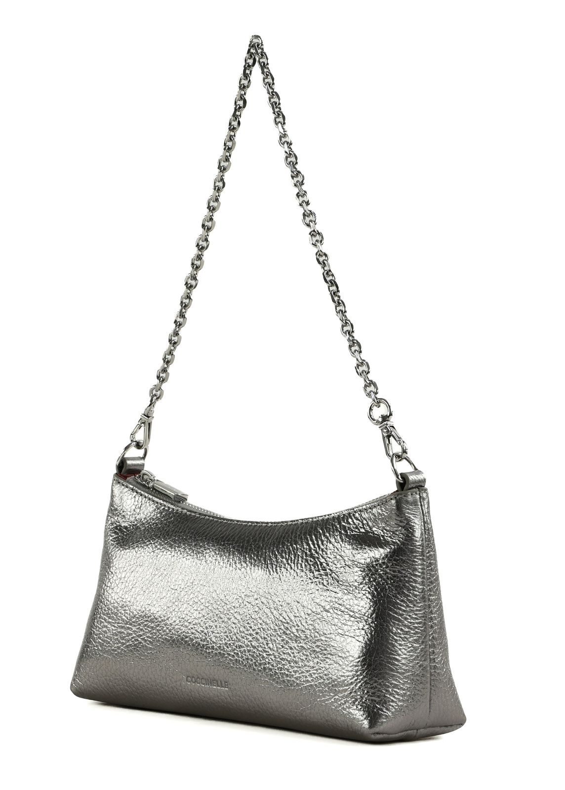 COCCINELLE Aura Mini Bag Grained Leather Steel COCCINELLE Aura Mini Bag Grained Leather Steel