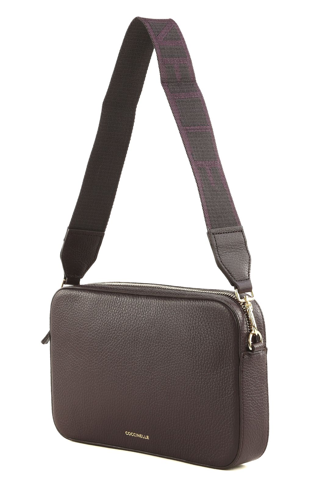 COCCINELLE Tebe Mini Bag Grained Leather Prune COCCINELLE Tebe Mini Bag Grained Leather Prune