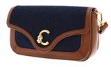 COCCINELLE C-Me Handbag Grainy Leather Blue Denim / Cognac