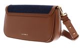 COCCINELLE C-Me Handbag Grainy Leather Blue Denim / Cognac