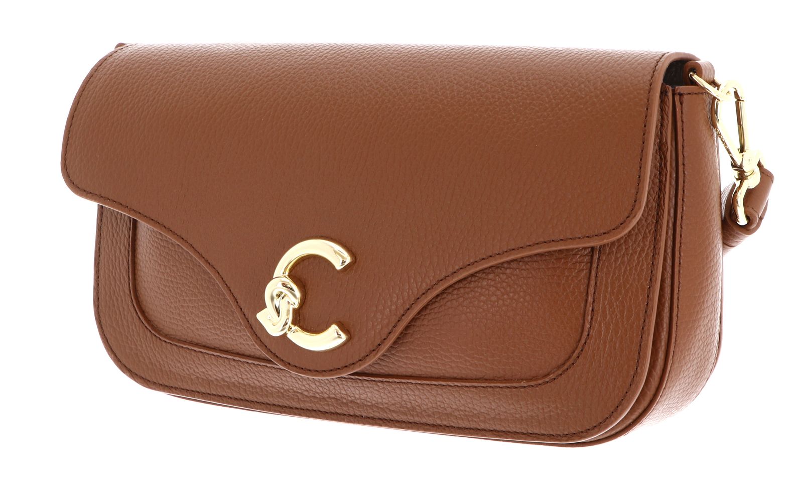 COCCINELLE C-Me Handbag Grainy Leather Cognac COCCINELLE C-Me Handbag Grainy Leather Cognac