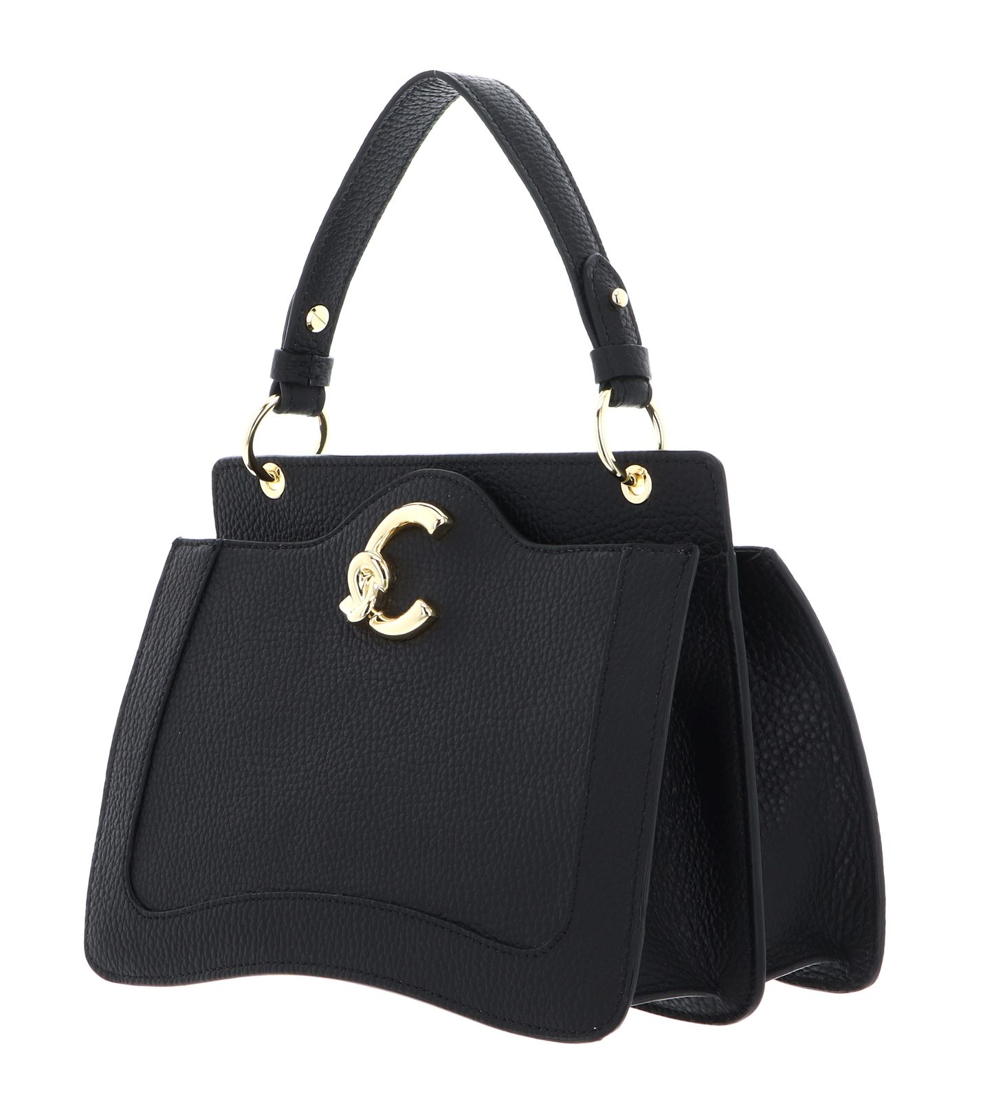 COCCINELLE C-Me Grained Leather Handbag Noir COCCINELLE C-Me Grained Leather Handbag Noir