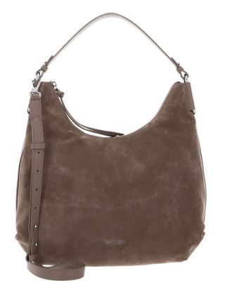 COCCINELLE Rebekka Suede Handbag Grained Leather Warm Taupe