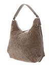 COCCINELLE Rebekka Suede Handbag Grained Leather Warm Taupe