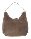 COCCINELLE Rebekka Suede Handbag Grained Leather Warm Taupe