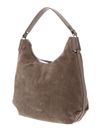 COCCINELLE Rebekka Suede Handbag Grained Leather Warm Taupe
