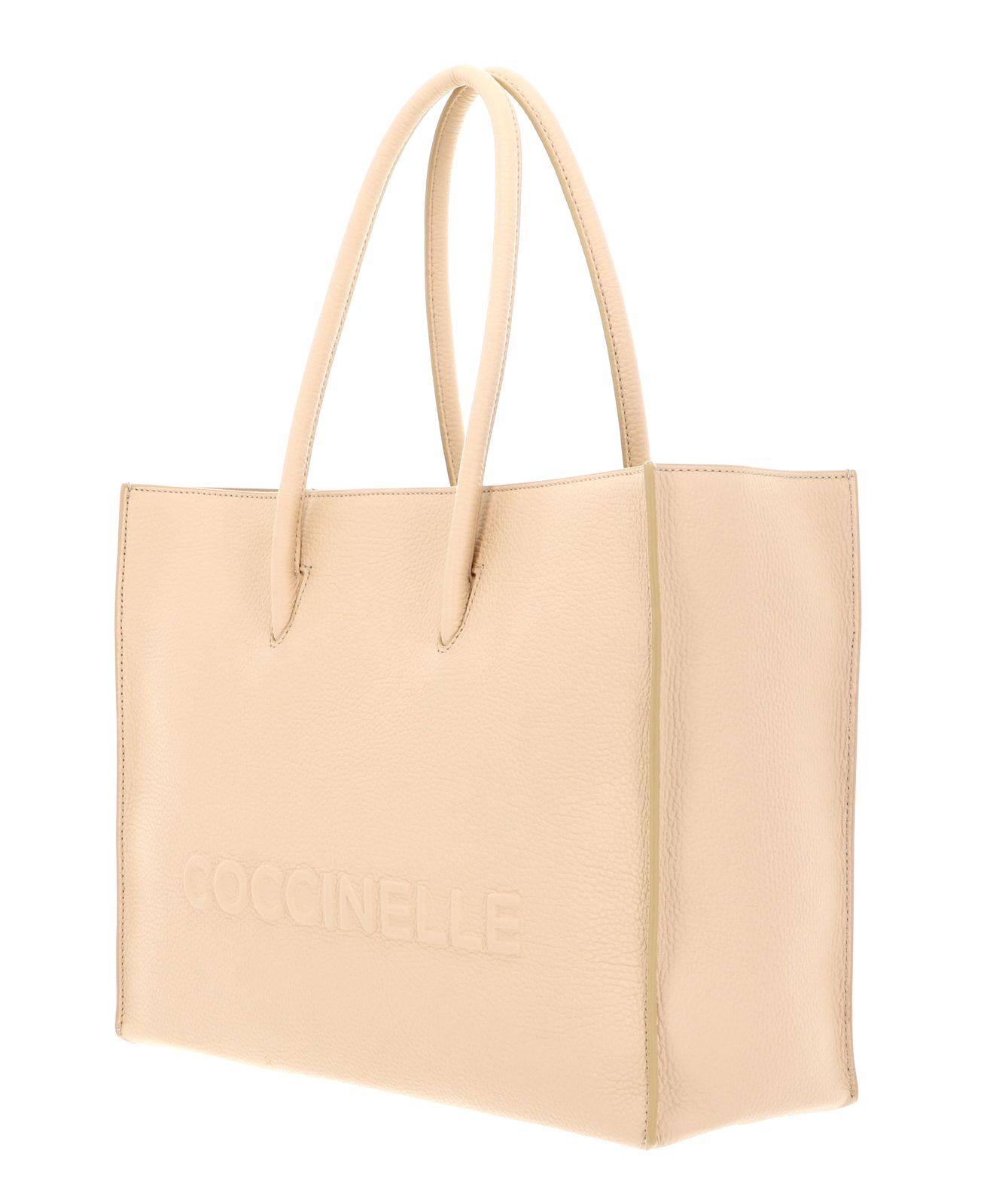 COCCINELLE Myrtha Maxi Log Handbag Grained Leather Betulla COCCINELLE Myrtha Maxi Log Handbag Grained Leather Betulla