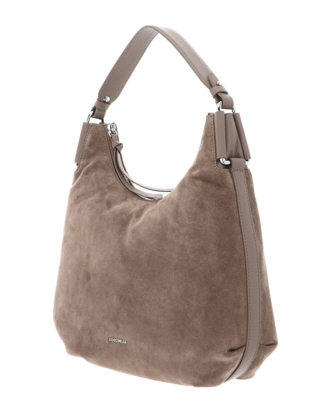 COCCINELLE Suede Leather Handbag Warm Taupe COCCINELLE Suede Leather Handbag Warm Taupe