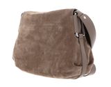 COCCINELLE Rebekka Suede Handbag Grained Leather Warm Taupe