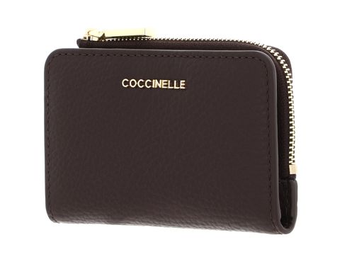 COCCINELLE Metallic Soft Credit Card Holder Brunette