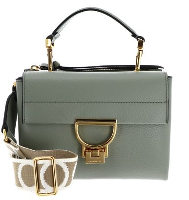 COCCINELLE Arlettis Signature Handbag Grained Leather Greenery