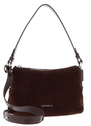 COCCINELLE Rebekka Suede Mini Bag Grained Leather Brunette / Brunet
