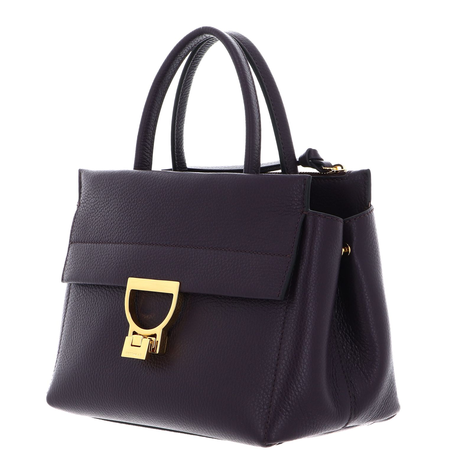 COCCINELLE Arlettis Signature Handbag Grained Leather Prune COCCINELLE Arlettis Signature Handbag Grained Leather Prune