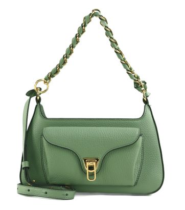 COCCINELLE Beat Grained Leather Handbag Greenery