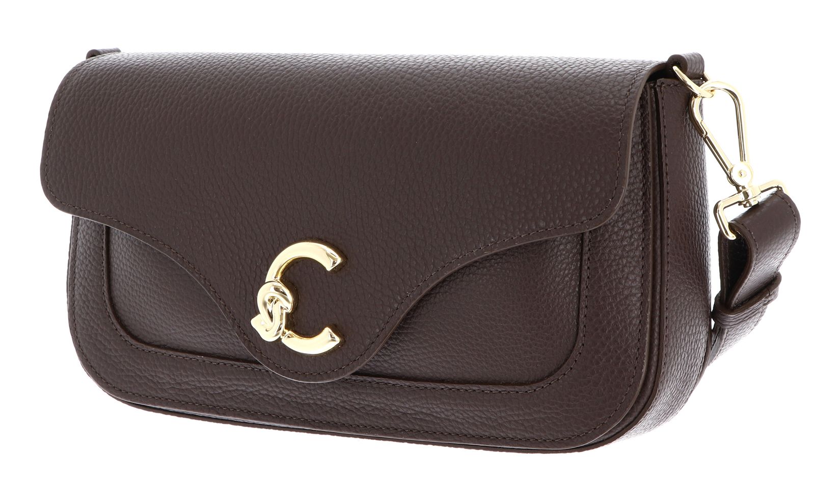 COCCINELLE C-Me Handbag Grainy Leather Brunette COCCINELLE C-Me Handbag Grainy Leather Brunette