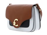 COCCINELLE C-Me Tricolor Handbag Grainy Leather Snow / Cognac / Noir COCCINELLE C-Me Tricolor Handbag Grainy Leather Snow / Cognac / Noir