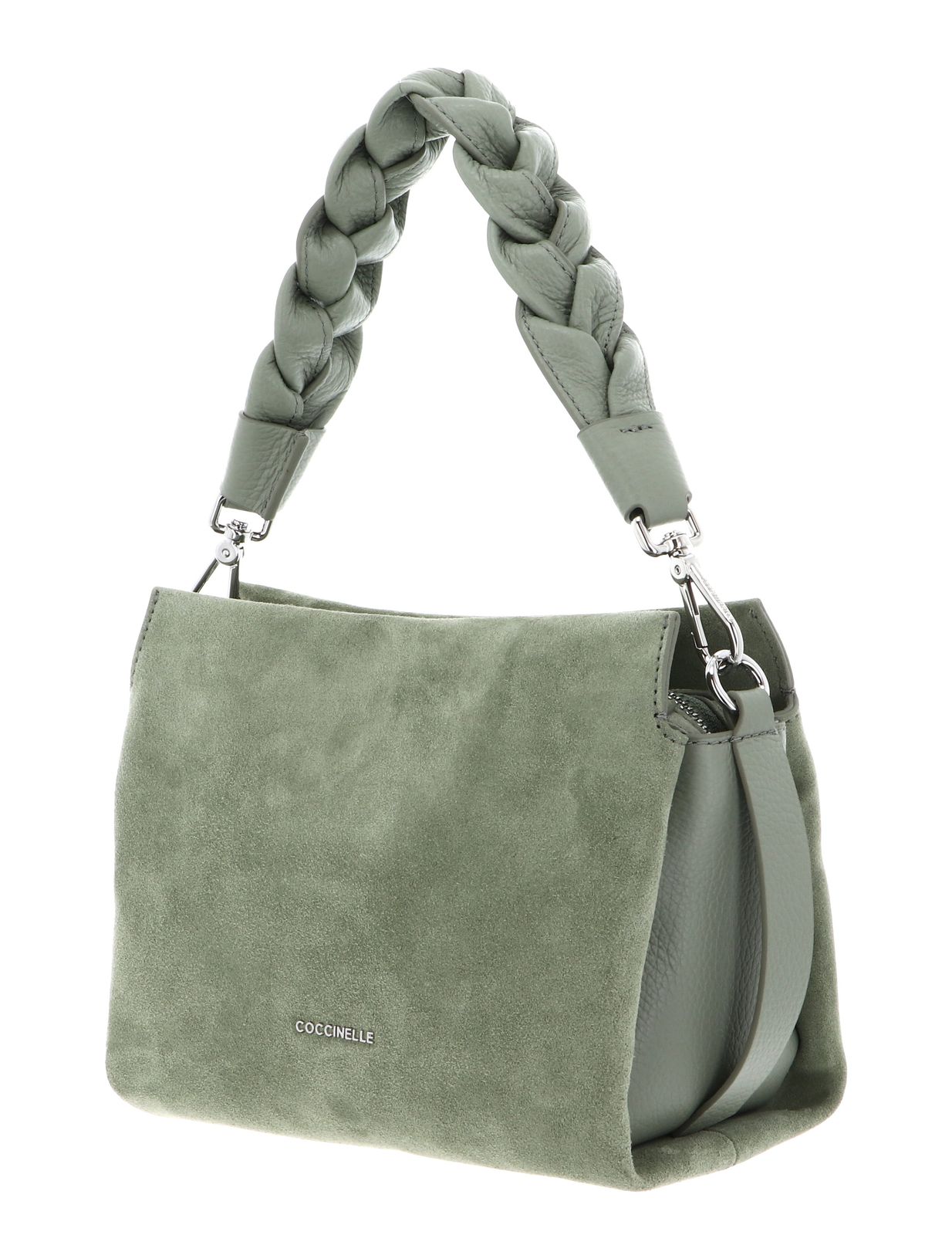 COCCINELLE Boheme Handbag Suede Grainy Leather Greenery / Greene COCCINELLE Boheme Handbag Suede Grainy Leather Greenery / Greene