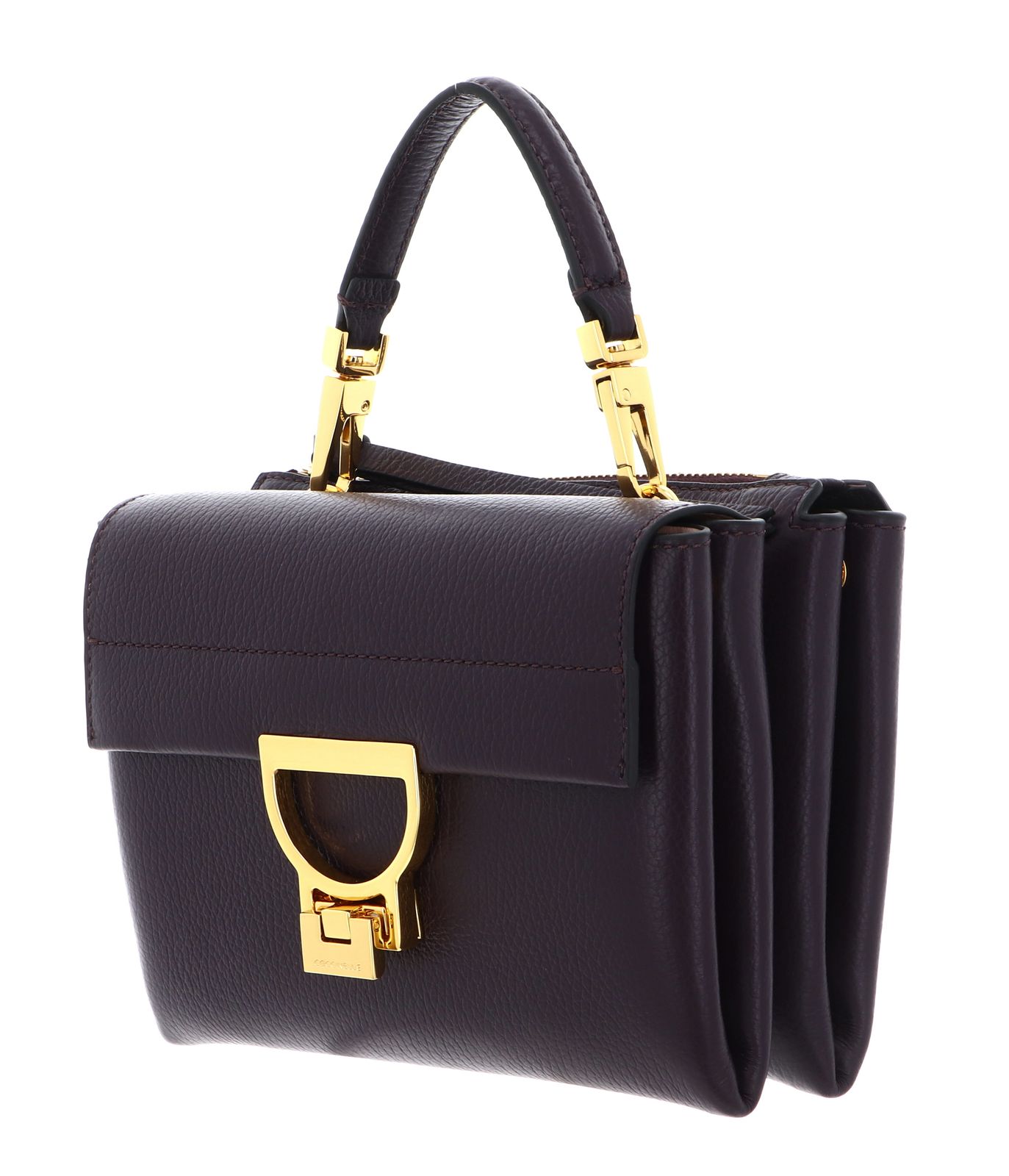 COCCINELLE Arlettis Signature Handbag Grained Leather Prune COCCINELLE Arlettis Signature Handbag Grained Leather Prune