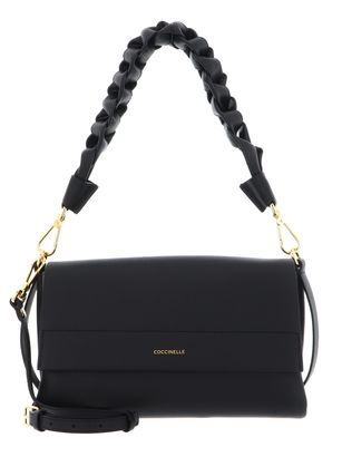 COCCINELLE Boheme Grana Double Shoulder Bag Noir / Cognac