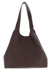 Coccinelle C-Easy Shopper L Borsa A Tracolla In Pelle - Marrone Scuro (Brunette) - Con Pochette Rimovibile E Sacchetto