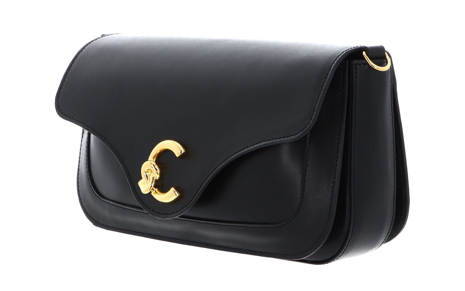 COCCINELLE C-Me Calf Shoulder Bag Noir COCCINELLE C-Me Calf Shoulder Bag Noir