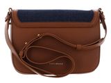 COCCINELLE C-Me Denim Shoulder Bag Blue Denim / Cognac
