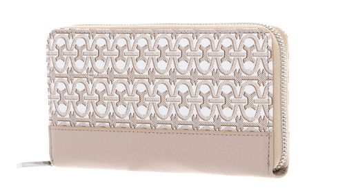 COCCINELLE Coated Monogram Zip Around Wallet Multi Blanc / Rosette