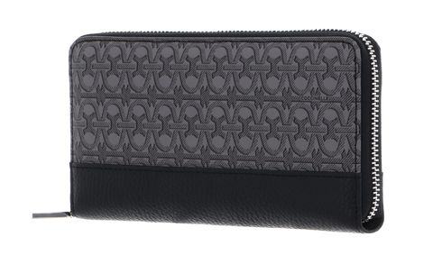 COCCINELLE Coated Monogram Zip Around Wallet Multi Noir / Noir