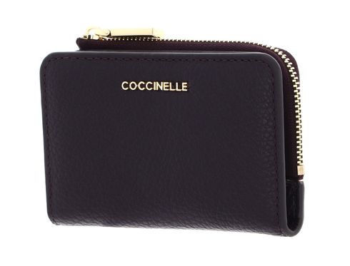 COCCINELLE Metallic Soft Credit Card Holder Prune