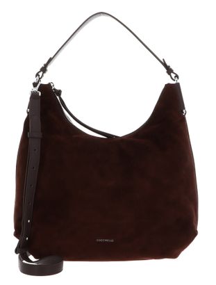 COCCINELLE Rebekka Suede Handbag Grained Leather Brunette / Brunet